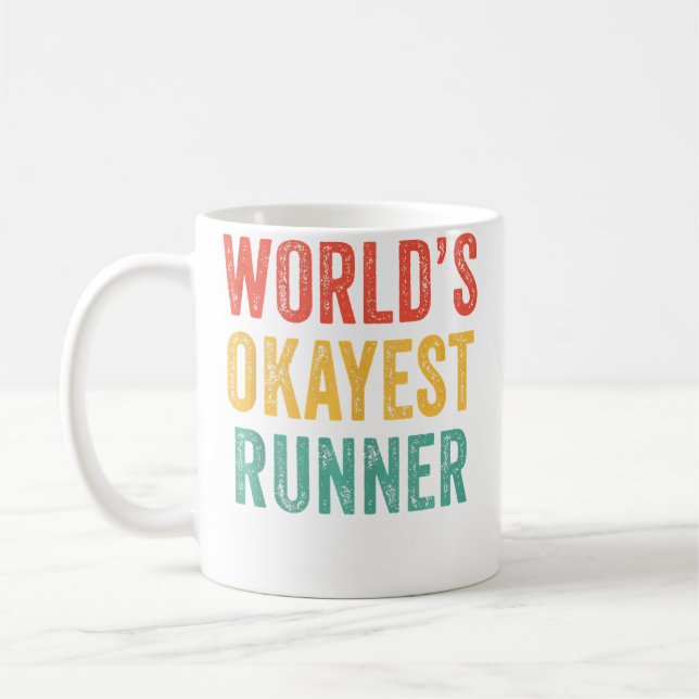 Caneca De Café World'S Okayest Runner Funny Running (Esquerda)
