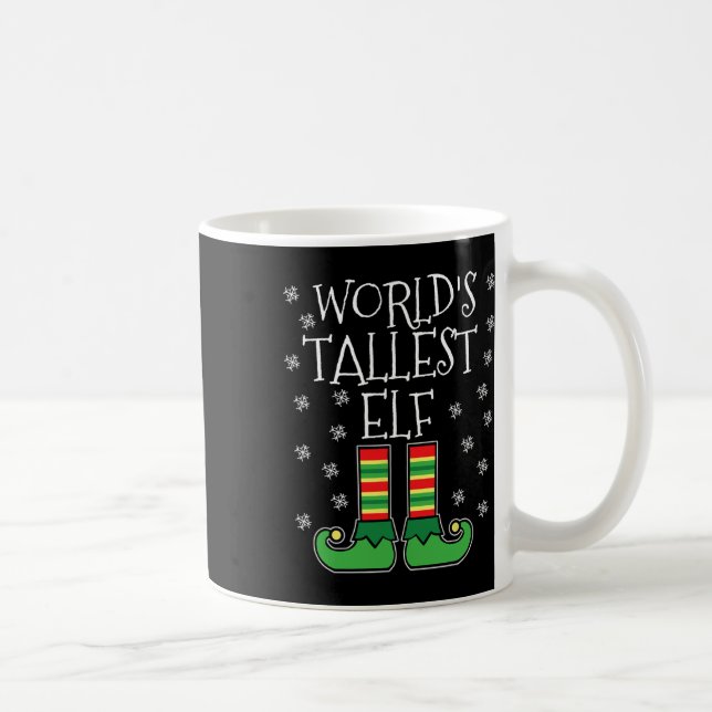 Caneca De Café World's Tallest Elf Matching Family Group Christma (Direita)
