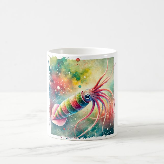 Caneca De Café Worm Squid 170624AREF109 - Watercolor (Centro)