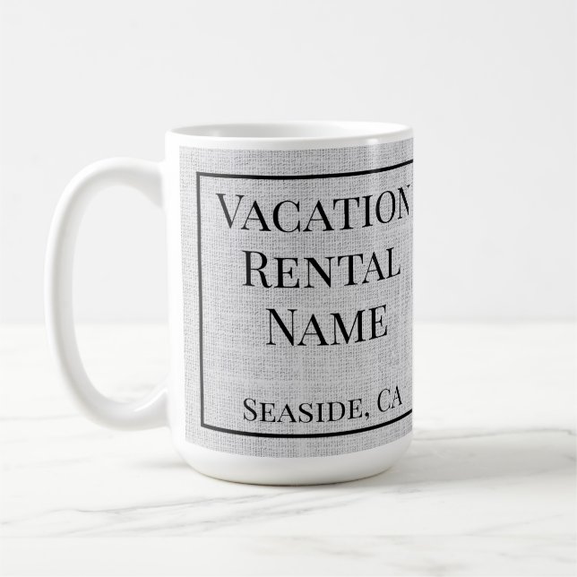 Caneca De Café Woven Linen Cinza Airbnb Vacation Rental Beach (Esquerda)