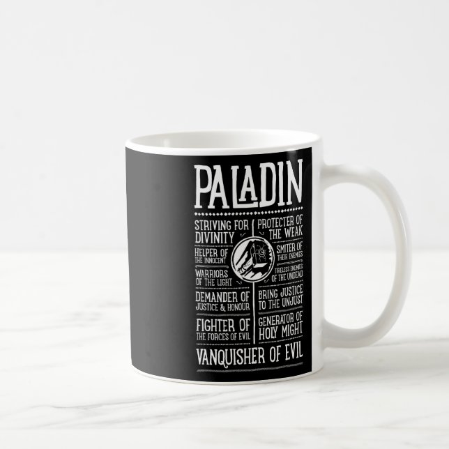 Caneca De Café Wow Paladin Role Playing Gamer 1  (Direita)