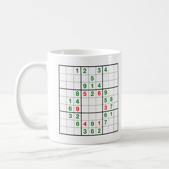 Caneca De Café Wreath Sudoku com quebra-cabeça Mug descarregável (Esquerda)