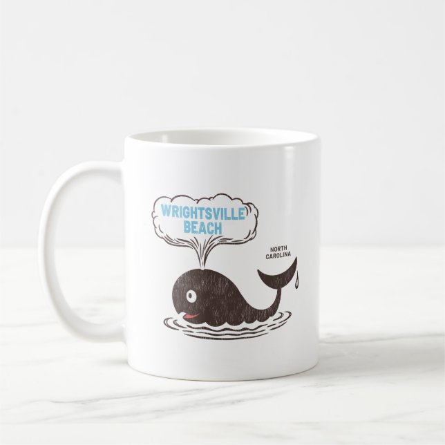 Caneca De Café Wright tsville Beach Nc Summertime Vacationship Wh (Esquerda)