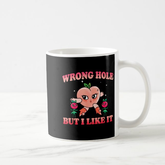 Caneca De Café Wrong Hole Peach Naughty Cartoon Retro Adult Humor (Direita)