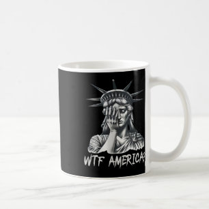 Caneca De Café Wtf América Anti-Trump Política E Democracia 1