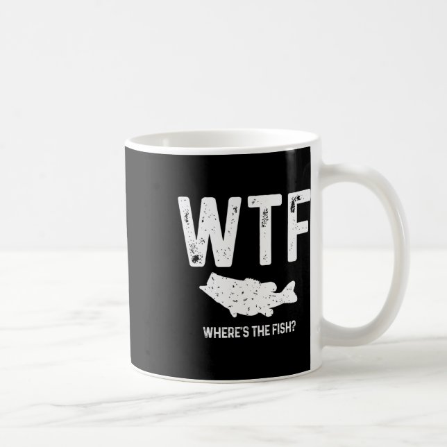 Caneca De Café Wtf Onde Está O Peixe Largemouth B Engraçado Gi (Direita)