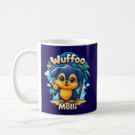 Caneca De Café Wuffoo Molli Cute Kawaii Puppy Tropical Island