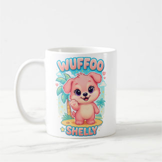 Caneca De Café Wuffoo Shelly Kawaii Cachorrinho Ilha Tropical
