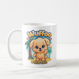 Caneca De Café Wuffoo Starssie Kawaii Cachorrinho Ilha Tropical