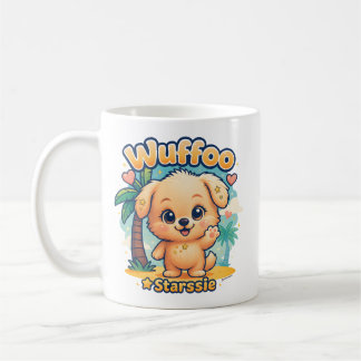 Caneca De Café Wuffoo Starssie Kawaii Cachorrinho Ilha Tropical