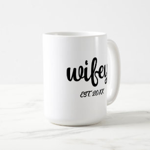 Caneca De Café Wwifey Wedding Anniversário deseja marido