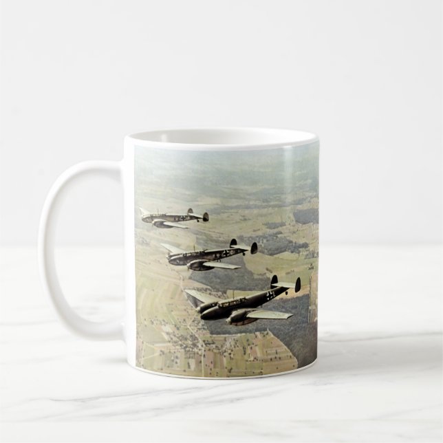 Caneca De Café WWII três Messerschmitt ME-110 (Esquerda)