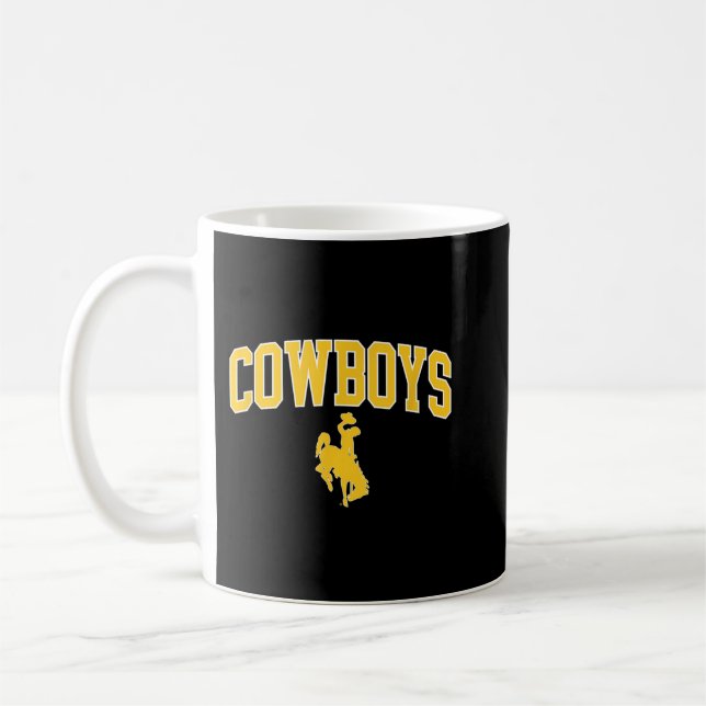 Caneca De Café Wyoming Cowboys Roupa Cowboys Brown Arco & Logo (Esquerda)