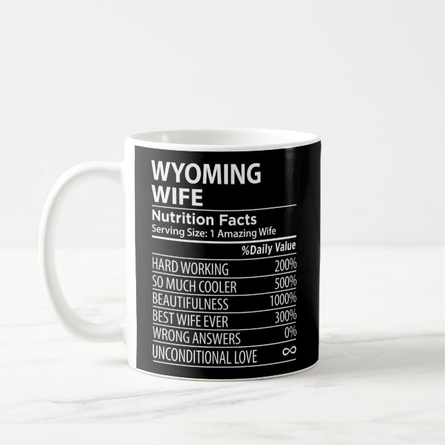 Caneca De Café Wyoming Wy Nutrition Facts Estados Unidos (Esquerda)