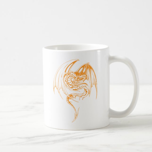 Caneca De Café Wyvern Dragon São Criaturas Míticas Fantásticas (Direita)
