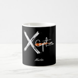 Caneca De Café X Ception Legal nome personalizado preto e branc
