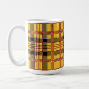 caneca de café xadrez amarelo