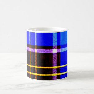 Caneca De Café Xadrez azul de néon, punk nao inoperante