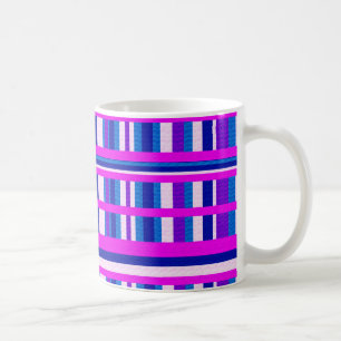 Caneca De Café Xadrez azul roxa rosa