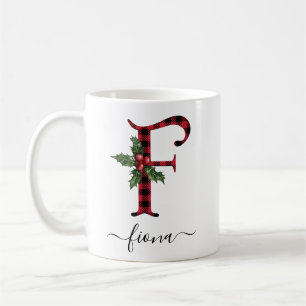 Caneca De Café Xadrez Buffalo F Monograma Café Mug