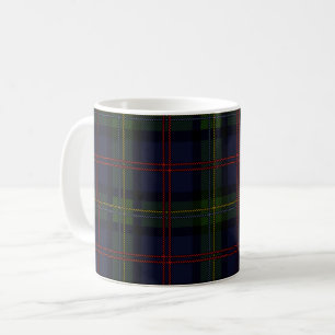 Caneca De Café Xadrez Clan Malcolm Green Purple Scottish Check