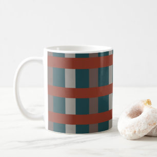 Caneca De Café Xadrez Colorido de Plaid