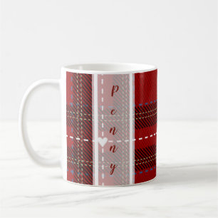 Caneca De Café Xadrez Coração Vermelho