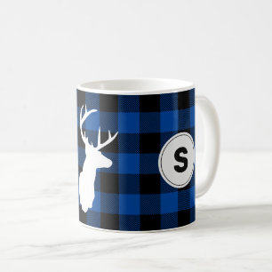 Caneca De Café Xadrez de Búfalo Monograma Elk