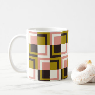 Caneca De Café Xadrez de Ivory de Chocolate Rosa Dourada