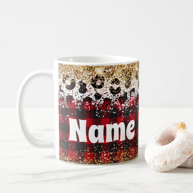 Caneca De Café Xadrez de Natal personalizada - Mug de café (Com Donut)