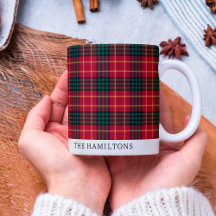 Xadrez de Natal Red Tartan Personalizado Mug