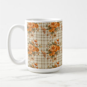 Caneca De Café Xadrez DE PEÇAS COM FLORES DE QUEDA LARANJA E AMAR
