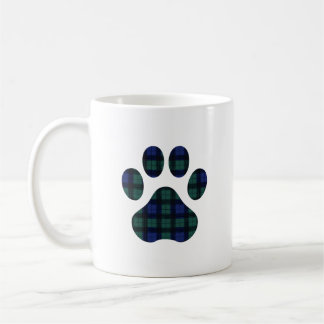 Caneca De Café Xadrez de Tartan azul e verde Caneta de Cachorro I