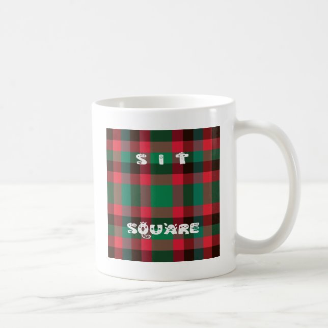 Caneca De Café Xadrez de Tartan com Controlo Real Escocês com Tex (Direita)
