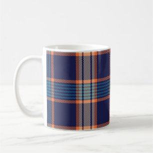 Caneca De Café Xadrez de Tartan, textura colorida do marinho.