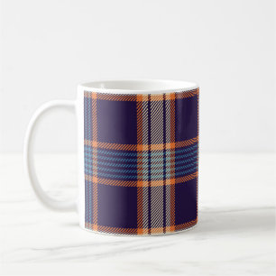 Caneca De Café Xadrez de Tartan, textura colorida do marinho.