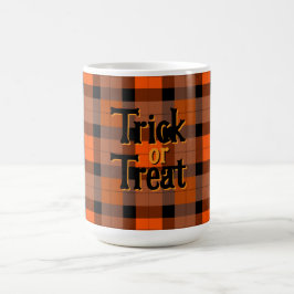 Caneca De Café Xadrez De Truque Ou Tratamento De Halloween