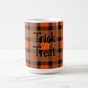 Caneca De Café Xadrez De Truque Ou Tratamento De Halloween