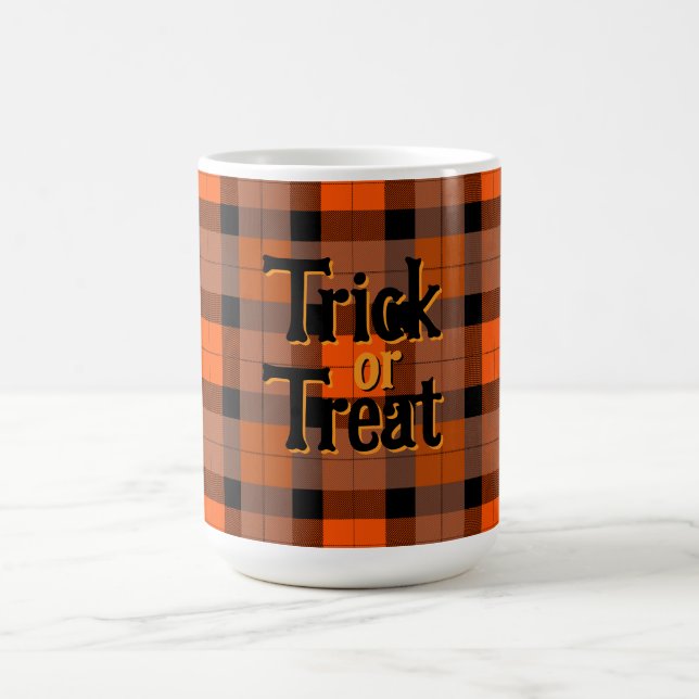 Caneca De Café Xadrez De Truque Ou Tratamento De Halloween (Centro)