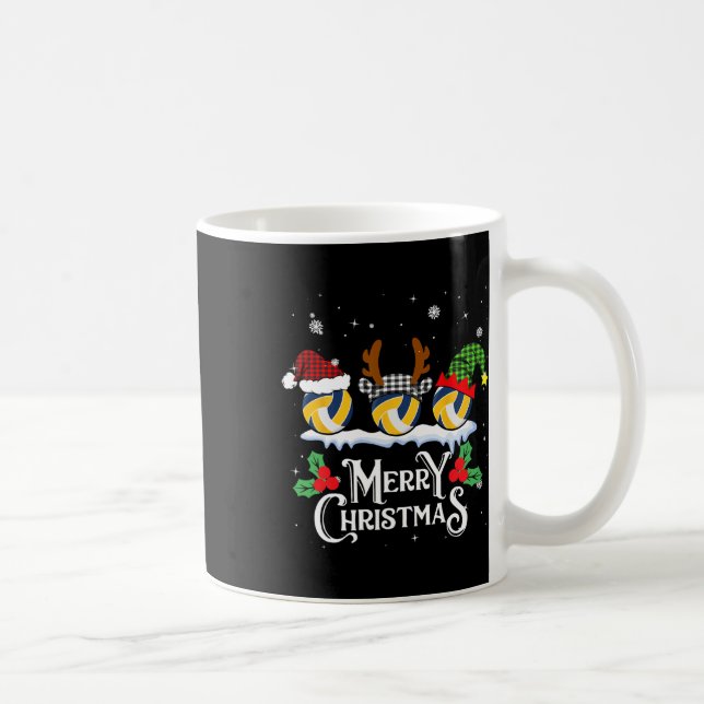 Caneca De Café Xadrez de Voleibol Buffalo  Pajama Xmas (Direita)