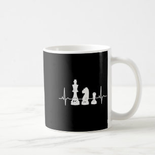 Caneca De Café Xadrez do Batimento Cardíaco - Presentes de Peões
