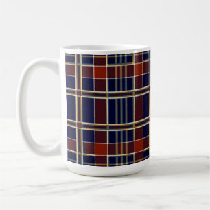 caneca de café xadrez escocês