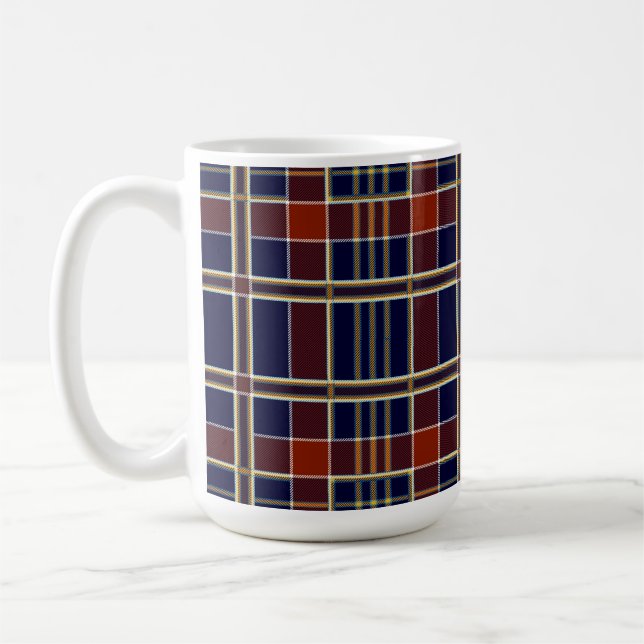 caneca de café xadrez escocês (Esquerda)