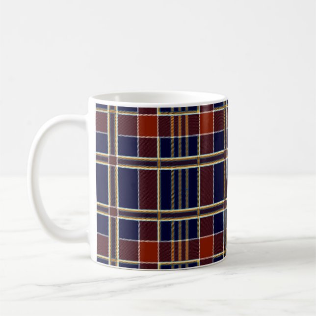 caneca de café xadrez escocês (Esquerda)