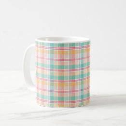 Caneca De Café Xadrez Escocês Multicolorido