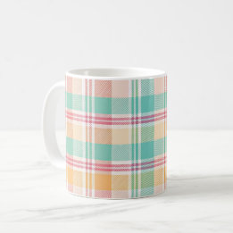 Caneca De Café Xadrez Escocês Multicolorido