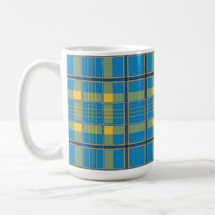 caneca de café xadrez escocês tartan