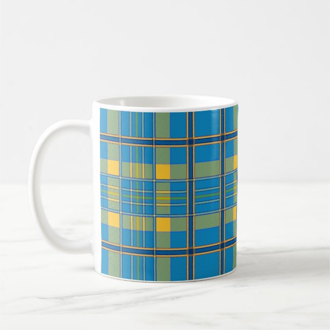 caneca de café xadrez escocês tartan (Esquerda)