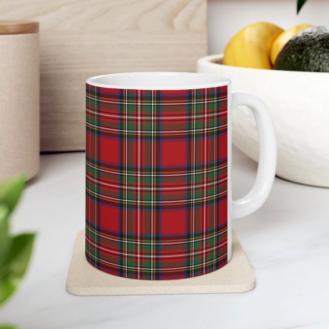 Caneca De Café Xadrez Escocesa Clan Stewart Red Green Blue Check (Plaid Scottish Clan Stewart Red Green Blue Check Coffee Mug)