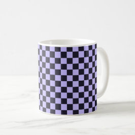 Caneca De Café xadrez lilás francês